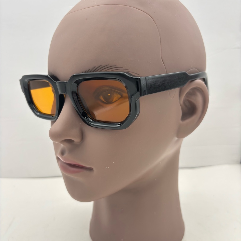2 Stylish Black Sunglasses with Orange Lenses